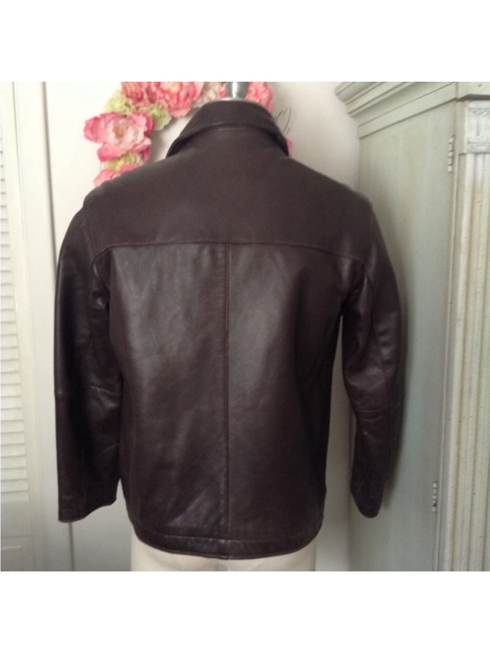 Claiborne Dark Brown Lambskin Leather Zip Bomber Jacket - Picture 2 of 13
